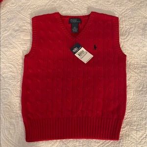 Polo by Ralph Lauren boys red knit vest